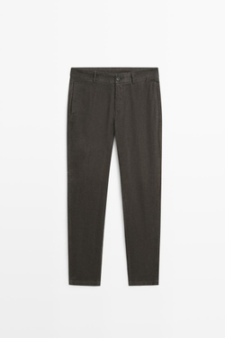 Massimo Dutti Зауженные вельветовые брюки, серый