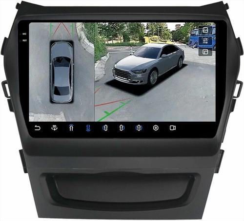 Магнитола для Hyundai Santa Fe 3 2012-2018 (климат на ШГУ) - FarCar BX209M-360 монитор 9.5" 2K QLED на Android 13, Быстрая, CarPlay, 4G SIM-слот, 4 камеры в комплекте
