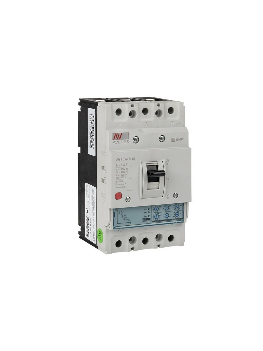 Выключатель автоматический 3п 160А 50кА AV POWER-1/3 ETU2.0 AVERES EKF mccb-13-160-2.0-av