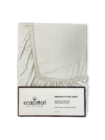 Сатиновая простынь на резинке EcoCotton 180х200 | бежевая