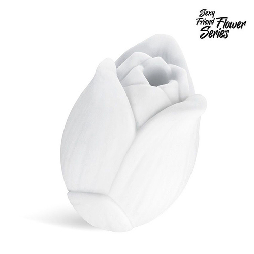 Белый нереалистичный мастурбатор 15см в форме бутона цветка Bior Toys Sexy Friend Flower Lotus SF-70283