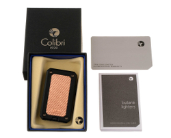 Зажигалка сигарная Colibri Rally, черная-красное золото