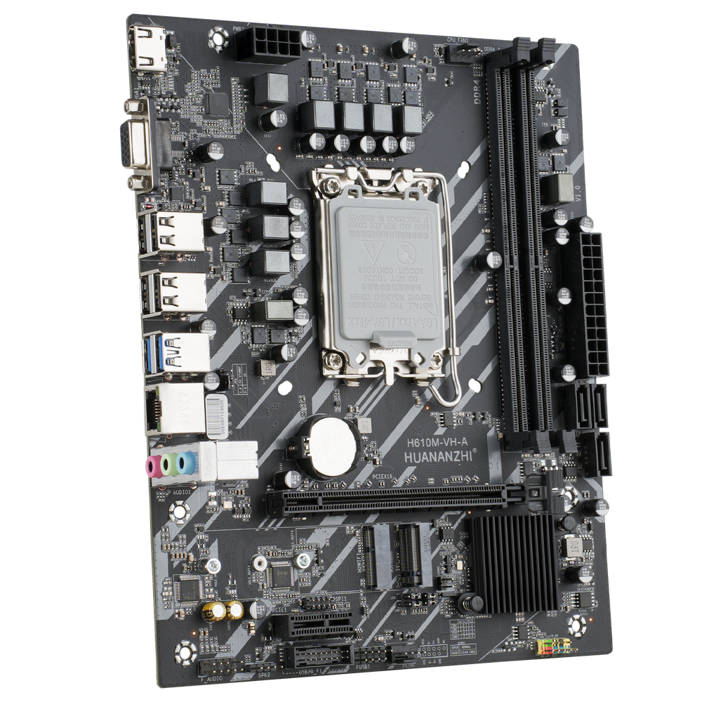 Материнская плата HUANANZHI H610M-VH-A, Socket1700, mATX, Retail, 2xDDR4, PCIe3.0, 1xM.2, GLAN, M.2 WiFi, 6xUSB2, 4xUSB3, VGA, HDMI (HNZ-H610M-VH-A)