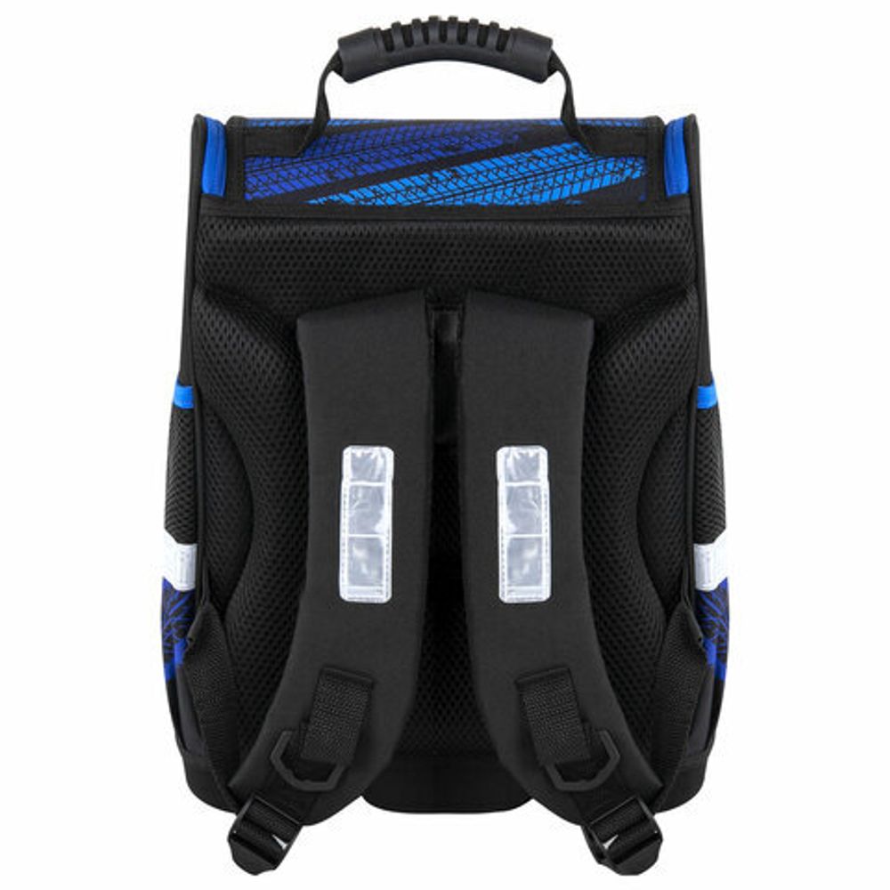 Ранец ЮНЛАНДИЯ WISE, 1 отделение, 3 кармана, устойчивое дно, "Speed race", 37x29х15 см, 271398