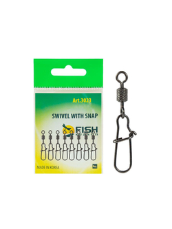 Вертлюжок рыболовный SWIVEL WITH SNAP с накаткой и застежкой Nice 3023 №12