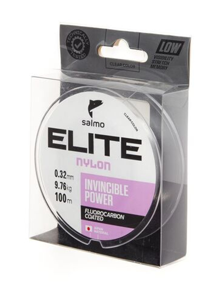 Леска монофильная SALMO Elite Fluoro Coated Nylon, 100 м, 0,32 мм, прозрачная