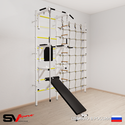 Шведская стенка Sv Sport 5950 (Турник стандарт/Брусья/Стойка/Скамья/Канат/Лестница/Канатный лаз)