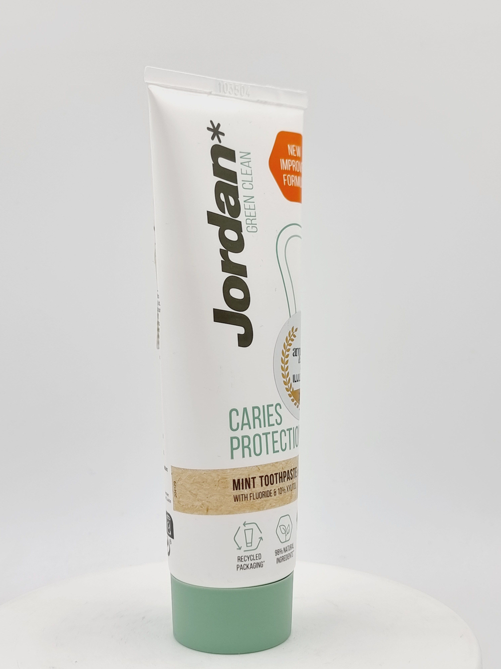Зубная паста Jordan "Green Clean" защита от кариеса (фтор+10% ксилит), экстракт ромашки, 75 мл (Швеция)