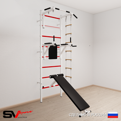 Шведская стенка Sv Sport усиленная 682 (Турник стандарт/Брусья/Скамья/Лестница)