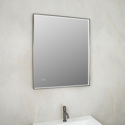 Зеркало с подсветкой AVS Лайн 75x90 см, антипар, оружейная сталь