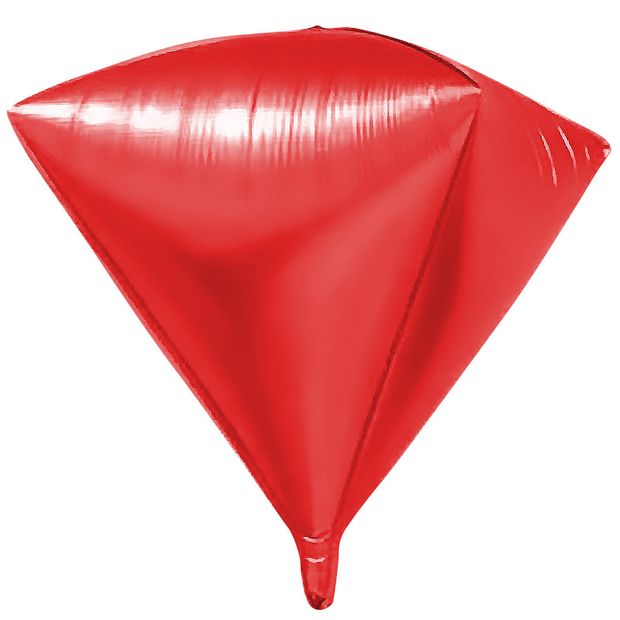 Шар 3D (24''/61 см) Алмаз, Красный (БГ-40)