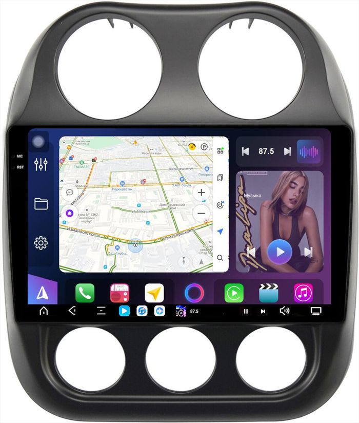 Магнитола для Jeep Compass 2011-2015 - FarCar S500-TS20 монитор 10.36" 2K QLED на Android 14, Быстрейшая, CarPlay, 4G SIM-слот