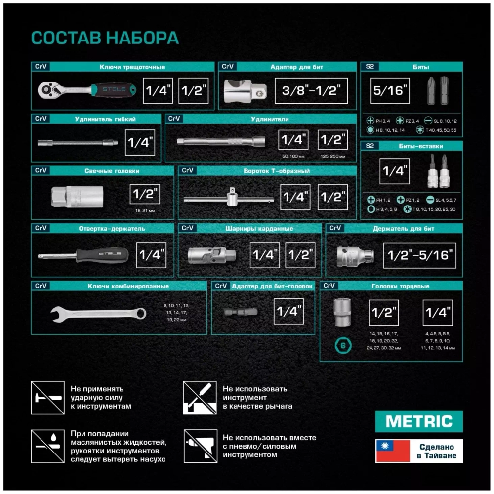 Универсальный набор инструментов Stels 14105 (82 предм.)