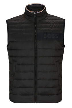 Мужская теннисная жилетка BOSS x Matteo Berrettini Water-Repellent Padded Gilet With 3D Logo Tape - черный
