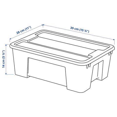 Контейнер с крышкой IKEA SAMLA (САМЛА), Прозрачный, 39x28x14 см, 11 л