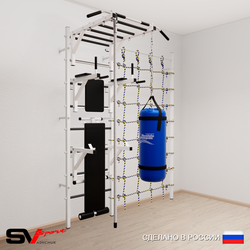 Шведская стенка Sv Sport 56010 (Турник рукоход/Брусья/Стойка/Скамья/Канат/Цепь/Мешок 15кг/Канатный лаз)