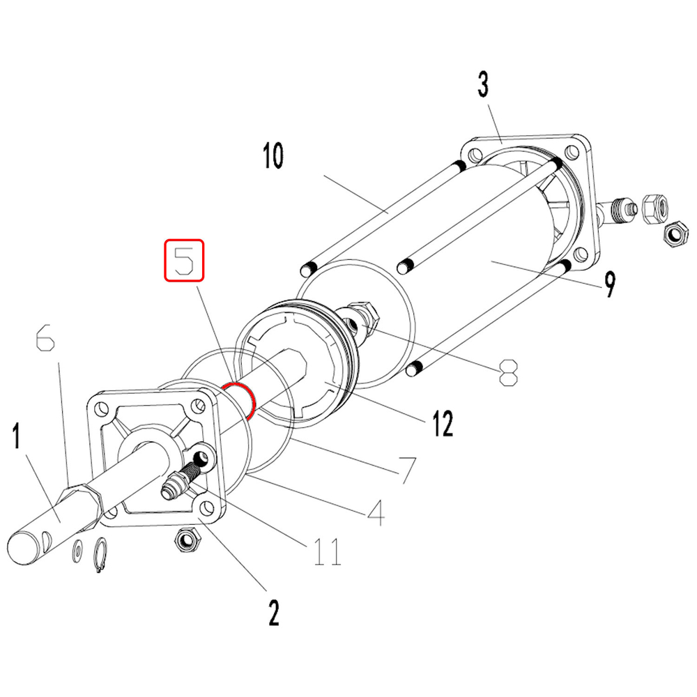 Манжета штока цилиндра зажима 20×2.65 V324, V426, V426R