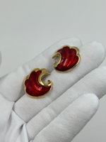 Серьги с красной эмалью