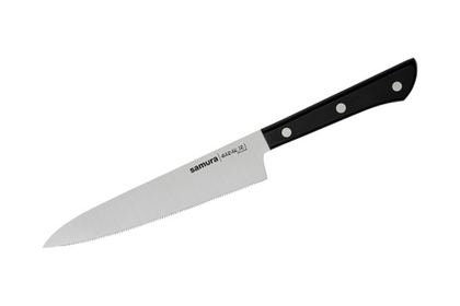 Нож кухонный универсальный серрейтор  15см Samura Harakiri SHR-0024B/K