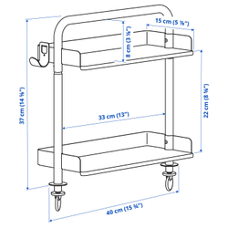 IKEA RELATERA  (ИКЕА РЕЛАТЕРА)  -  Надстройка для стола - светлый серо-зелёный 40x37 см