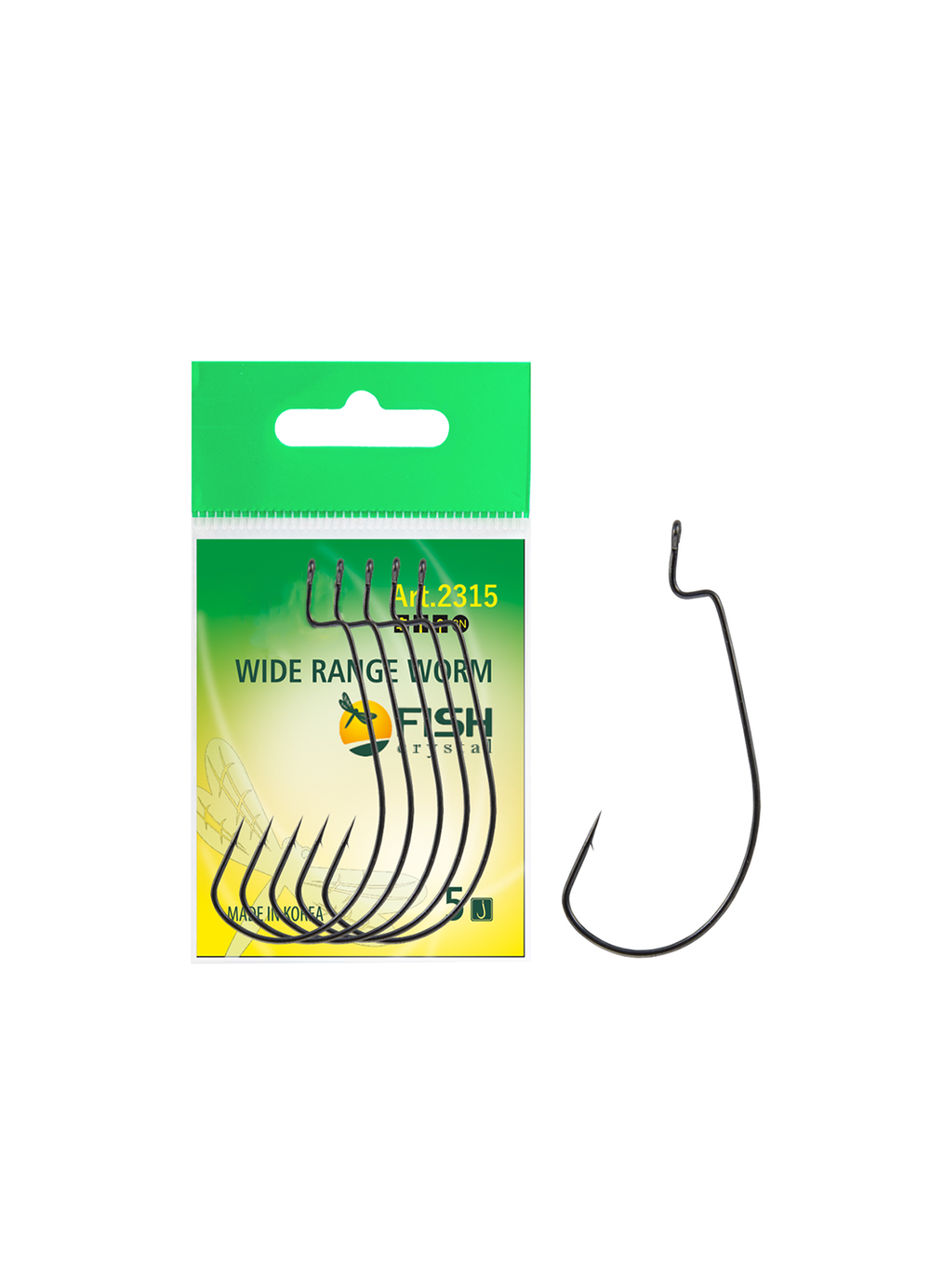 Крючок рыболовный Fish Crystal (офсет) WIDE RANGE WORM 2315 №6 (5 упаковок)