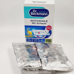 Dr. Beckmann Очищающий порошок-пена для туалета с активированным углем, цитрусовый запах, 3 пакетика по 100 г, 300 г (Германия)