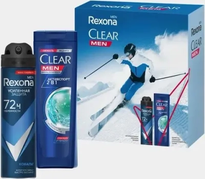 Rexona men Clear Men Подарочный набор Дез+ Шампунь
