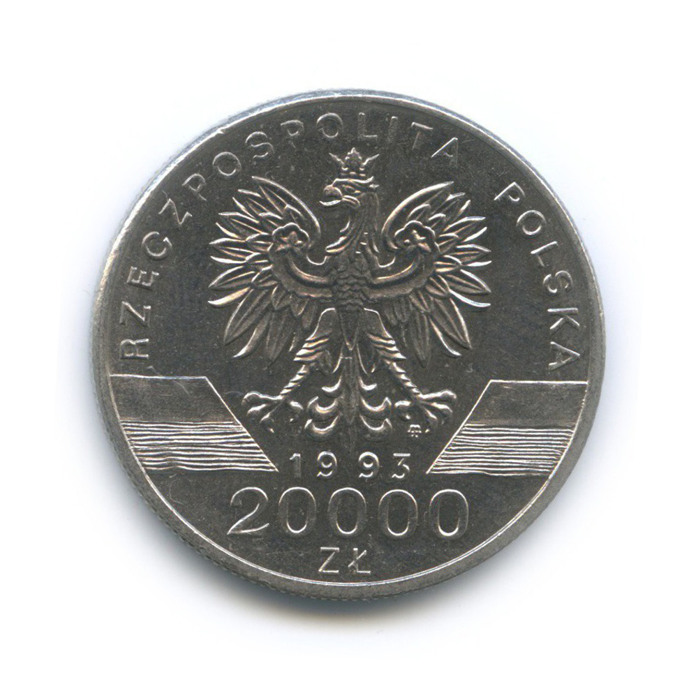 20000 злотых. Ласточка (животный мир) 1993 год, Польша. UNC