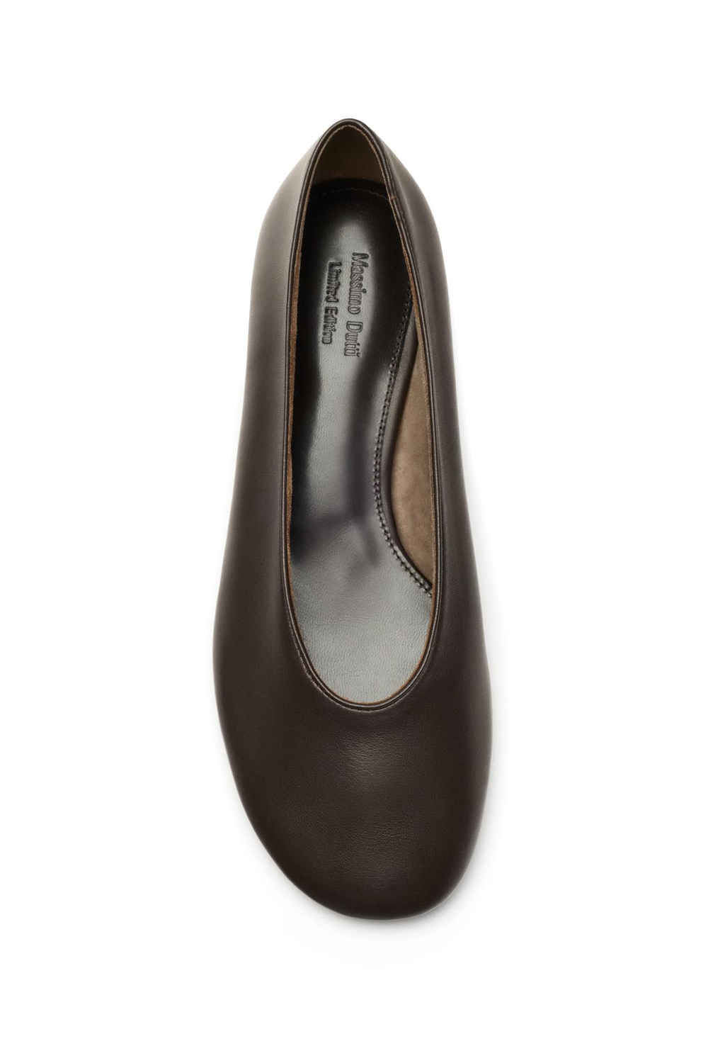 Massimo Dutti Кожаные балетки на низком каблуке - Limited Edition, коричневый