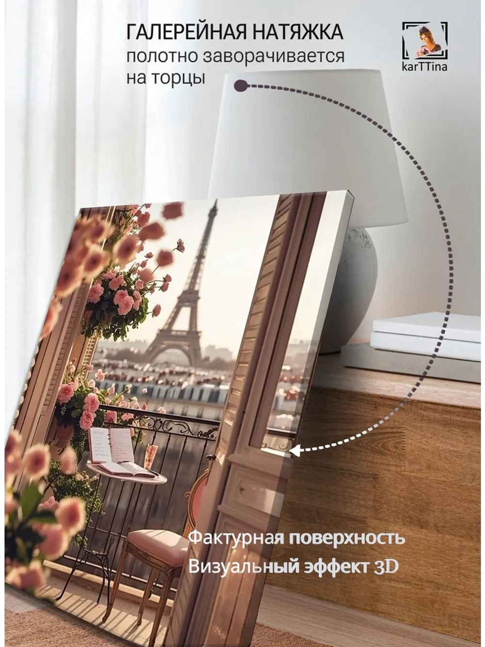 Картина "Закат и розы", интерьерная 50х70см 1шт.