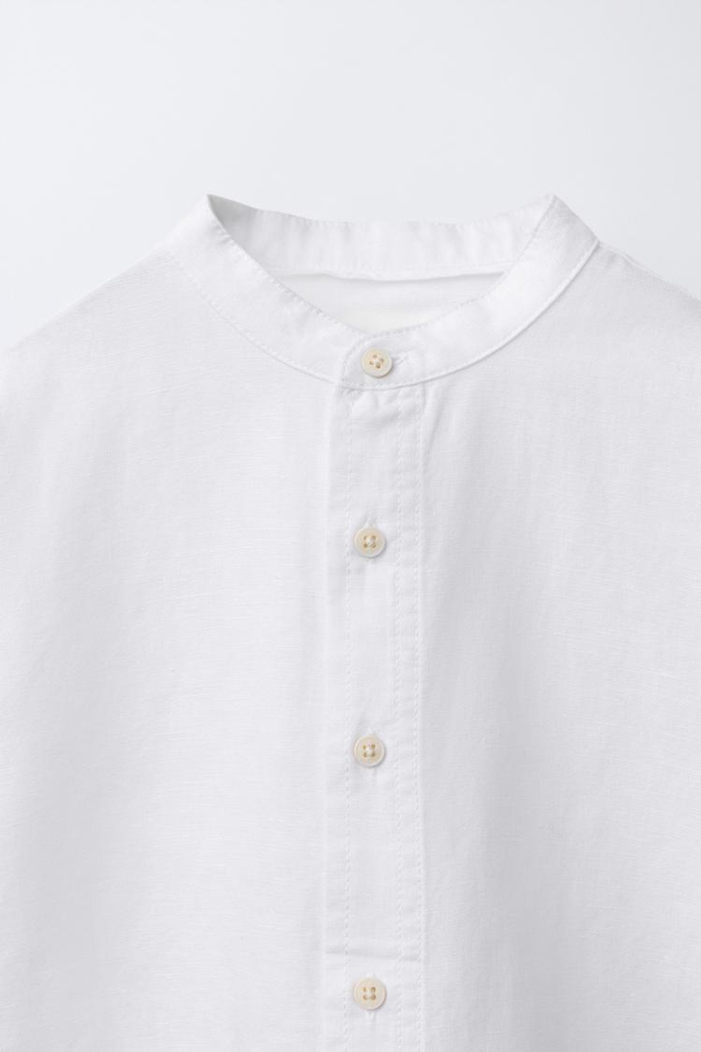 ZARA РУБАШКА ИЗ СМЕСОВОГО ЛЬНА, БЕЛЫЙ