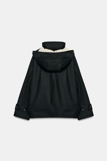 ZARA ДВУБОРТНАЯ КУРТКА WATER-REPELLENT — ZW COLLECTION, ТЕМНО-СИНИЙ