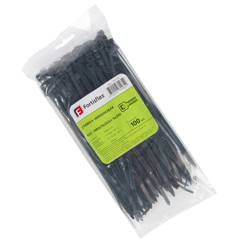 Стяжка нейлоновая КСС «MULTILOCK» 5х200 (черн) (100шт) Fortisflex