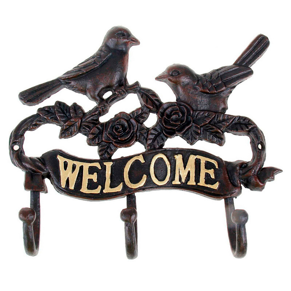 Крючки декоративные "Птицы на ветке Welcome" 1056463