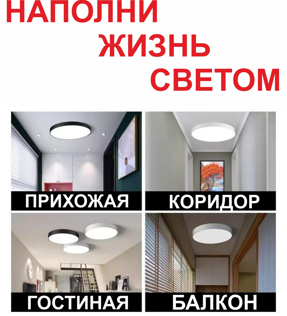 10 Вт Светильник со звуковым датчиком, 5000К, круглый