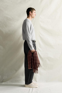 ZARA ФУТБОЛКА С ДЛИННЫМИ РУКАВАМИ SUPIMA®, СЕРЫЙ МЕЛАНЖ