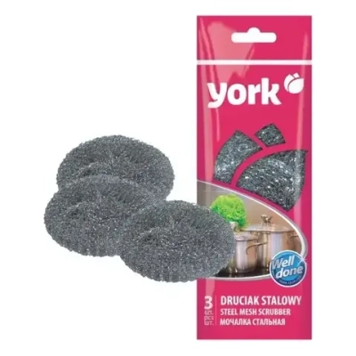 Губка для посуды метал. 3 шт. York