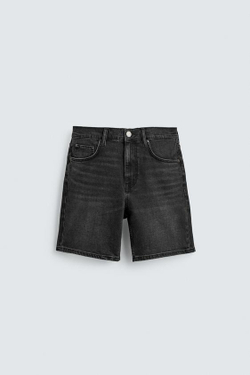 ZARA ДЖИНСОВЫЕ ШОРТЫ REGULAR FIT, УГОЛЬНЫЙ