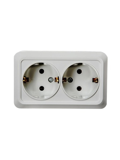 Розетка 2-м BOLLETO с заземл. накл. 7128 бел. ASD / IN HOME 4680005959839