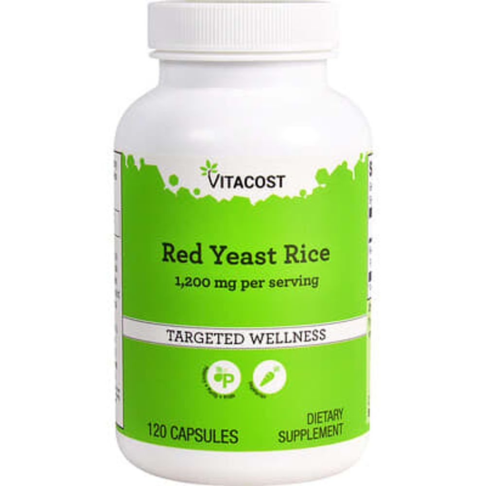 Vitacost, красный ферментированный рис, 120 капсул (600 мг в 1 капсуле)