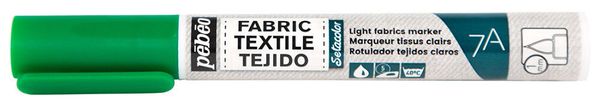 Маркер для светлых тканей 7A Light fabric 1 мм, перо круглое, 6 шт, 803411 Зеленый, Pebeo