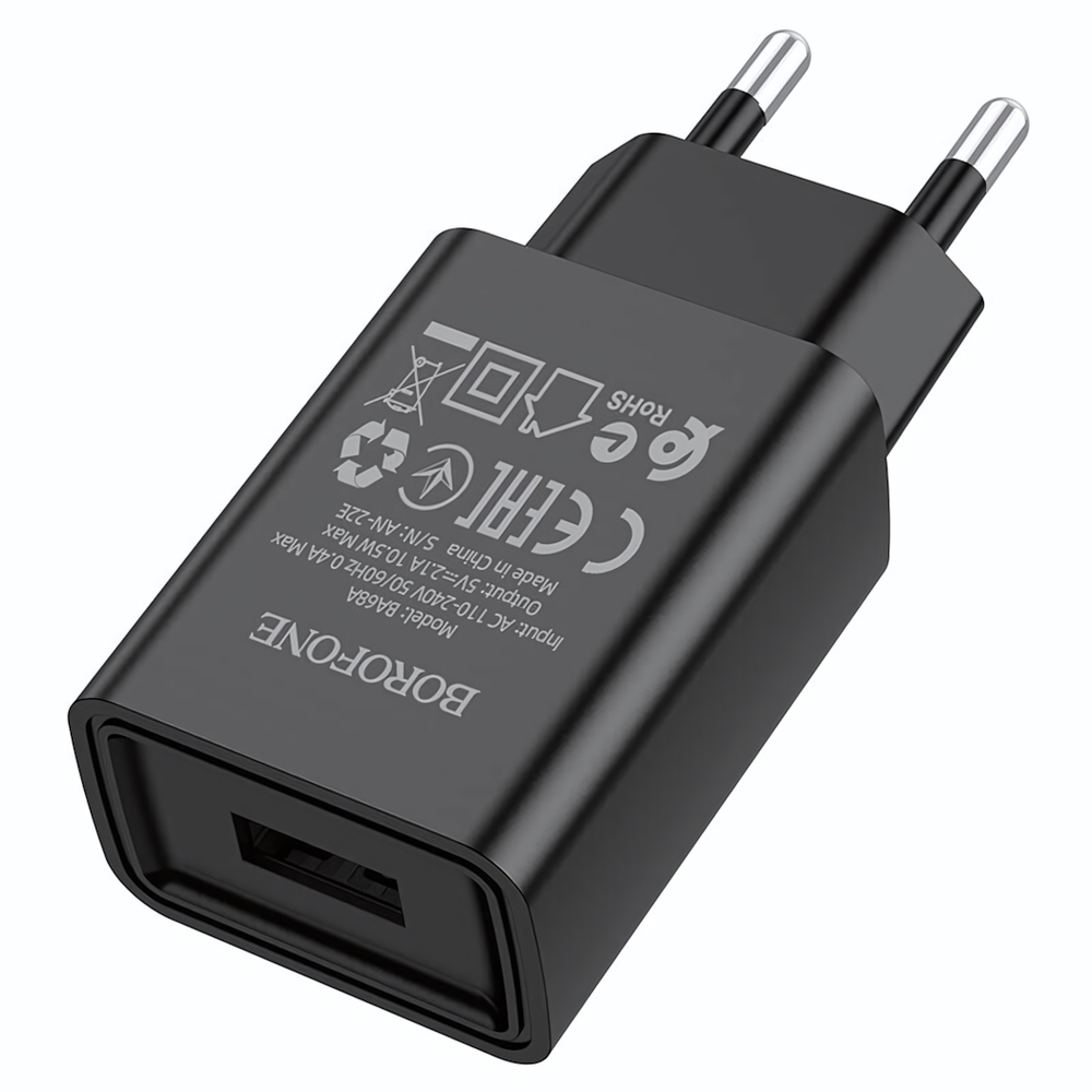 Зарядное устройство Borofone BA68A 2.1A USB Black