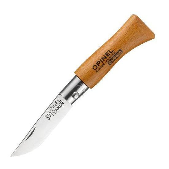 Складной нож Opinel №2 углеродистая сталь, рукоять из дерева бука c клинком из стали XC90, рукоять дерево (Бук)