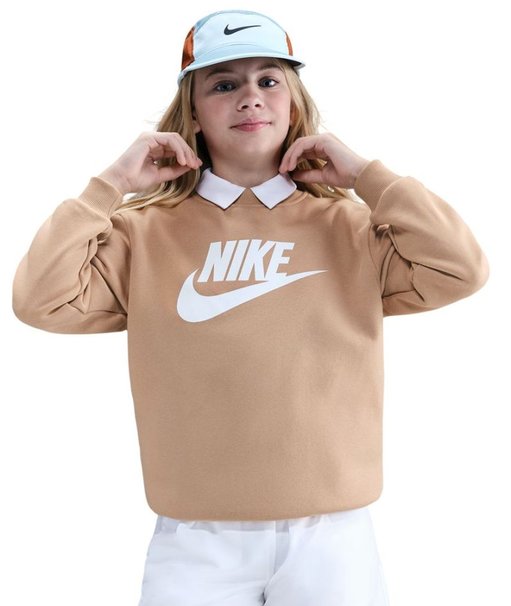 Детская теннисная толстовка Nike Kids Sportswear Club Fleece - hemp/white