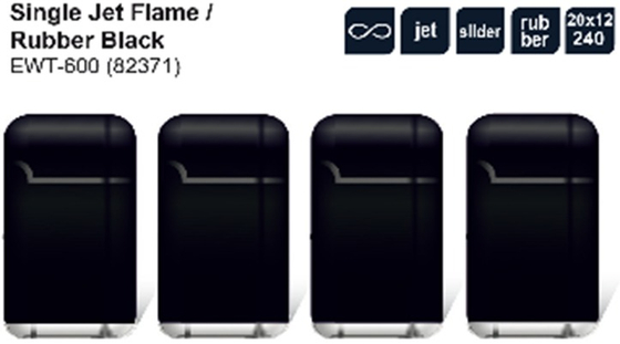 Зажигалка "Pride" ЕWТ-600 Single Jet Flame / Rubber Black 12шт * 20бл (82371)