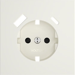 Накладка для розетки с заземлением и защитными шторками, с USB A+C, S70 (хлопок)
