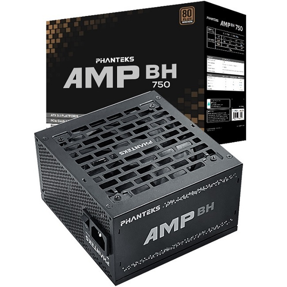 Блок питания PHANTEKS AMP 750W AMP BH Black, 120 мм, 16 Pin PCIe 5.0, 80 PLUS Bronze (PH-P750B_BK01)