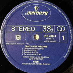 Виниловая пластинка Rush ‎– Grace Under Pressure LP
