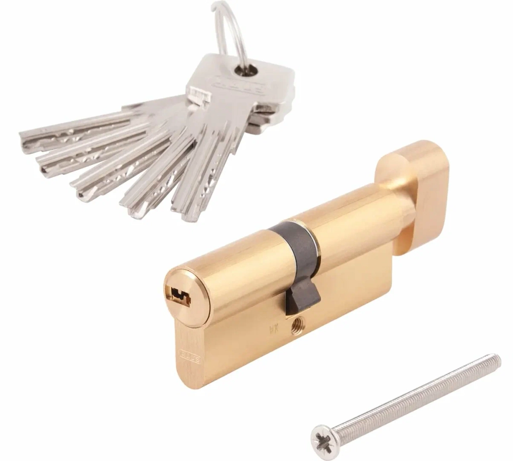 Цилиндр Abus KD6MM Z40/K40, 40x40 мм, ключ/вертушка, цвет золото