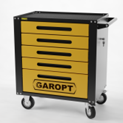 GTS5.blue Тележка инструментальная Garopt 5 ящиков СИНЯЯ, центральный замок, увеличенные колеса, доводчики, GAROPT Серия "Standart"